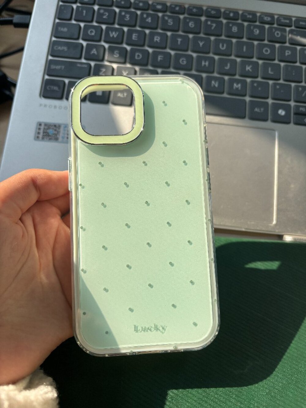 Mint Polka Dot Lucky Phone Case